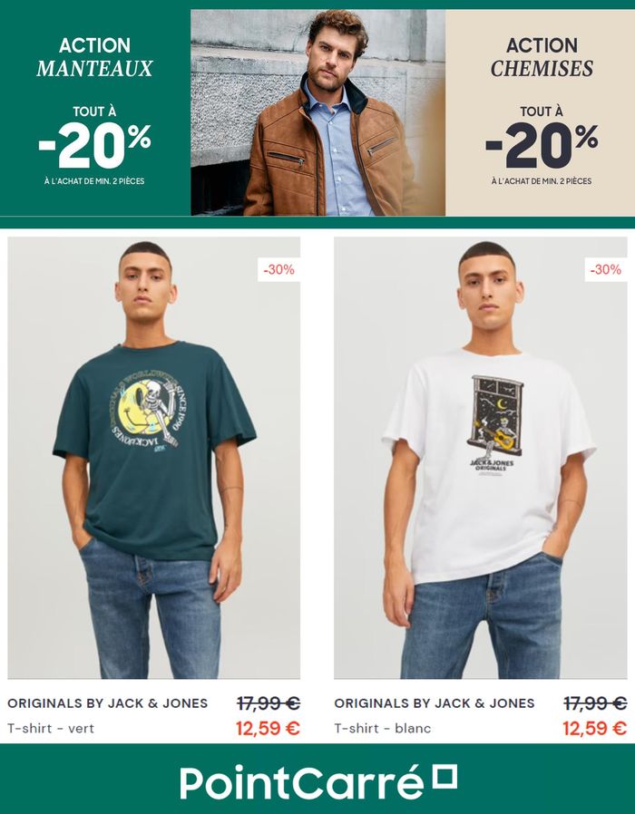 Catalogue PointCarré | Action Manteaux & Chemises tout à -20%* | 19/9/2023 - 28/9/2023