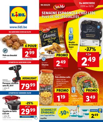 Promos de Supermarchés à Gent | Dépliant 27/09 - 03/10 sur Lidl | 27/9/2023 - 3/10/2023