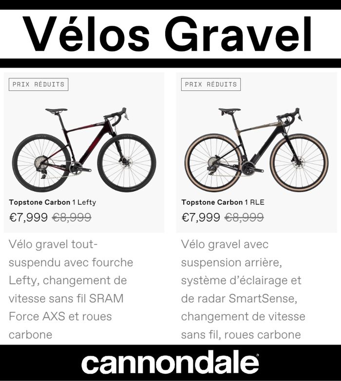 Catalogue Cannondale à Charleroi | Vélos Gravel | 22/9/2023 - 21/10/2023