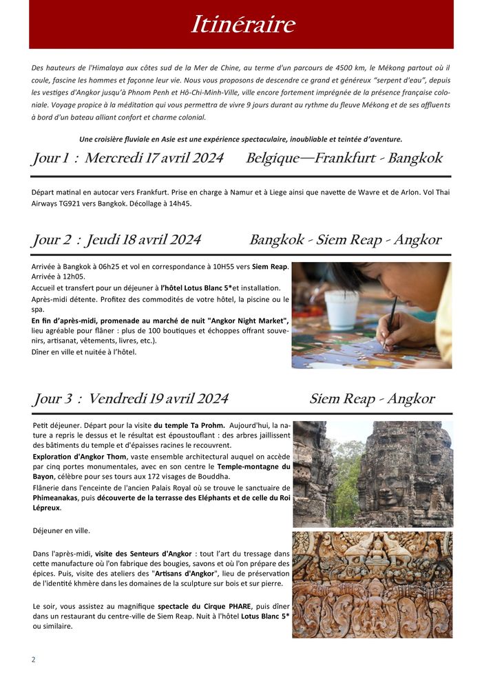 Catalogue Voyages Copine à Saint-Georges-sur-Meuse | Des temples d’Angkor au Delta du Mékong  | 17/4/2024 - 29/4/2024