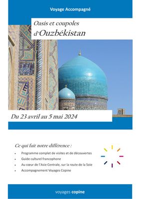Promos de Voyages à Wavre | Oasis et coupoles d’Ouzbékistan  sur Voyages Copine | 23/4/2024 - 5/5/2024