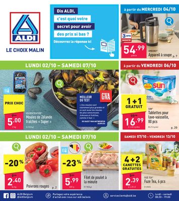 Promos de Supermarchés à Bruges | FR- Folder Aldi sur Aldi | 2/10/2023 - 13/10/2023