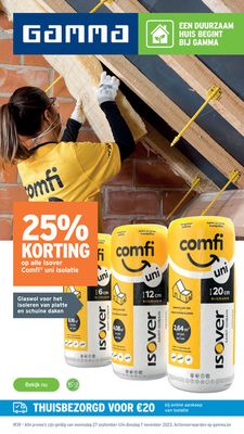 Promos de Bricolage et Jardin à Gent | 25% KORTING op alle Isover Comfi sur GAMMA | 27/9/2023 - 7/11/2023