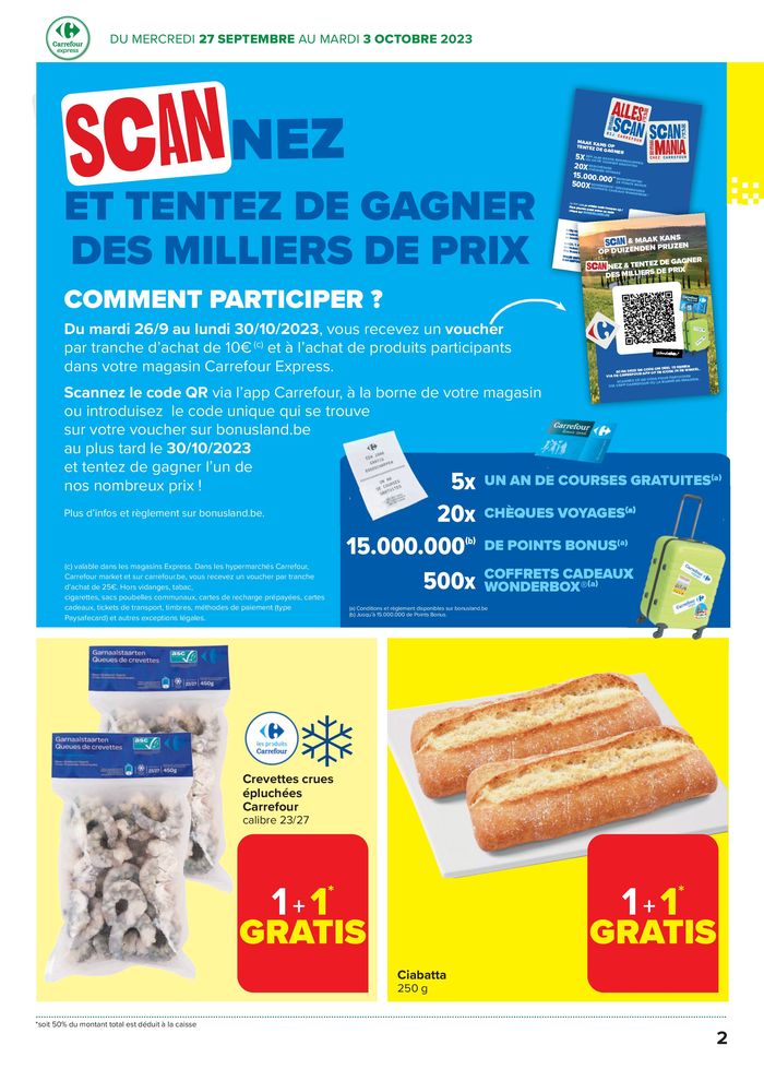 Catalogue Carrefour Express à Namur | LE MOIS DES RÉDUCTIONS SCANDALEUSES | 3/10/2023 - 3/10/2023