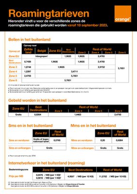 Catalogue Orange à Gent | Roaming tariffs | 12/10/2023 - 31/12/2023