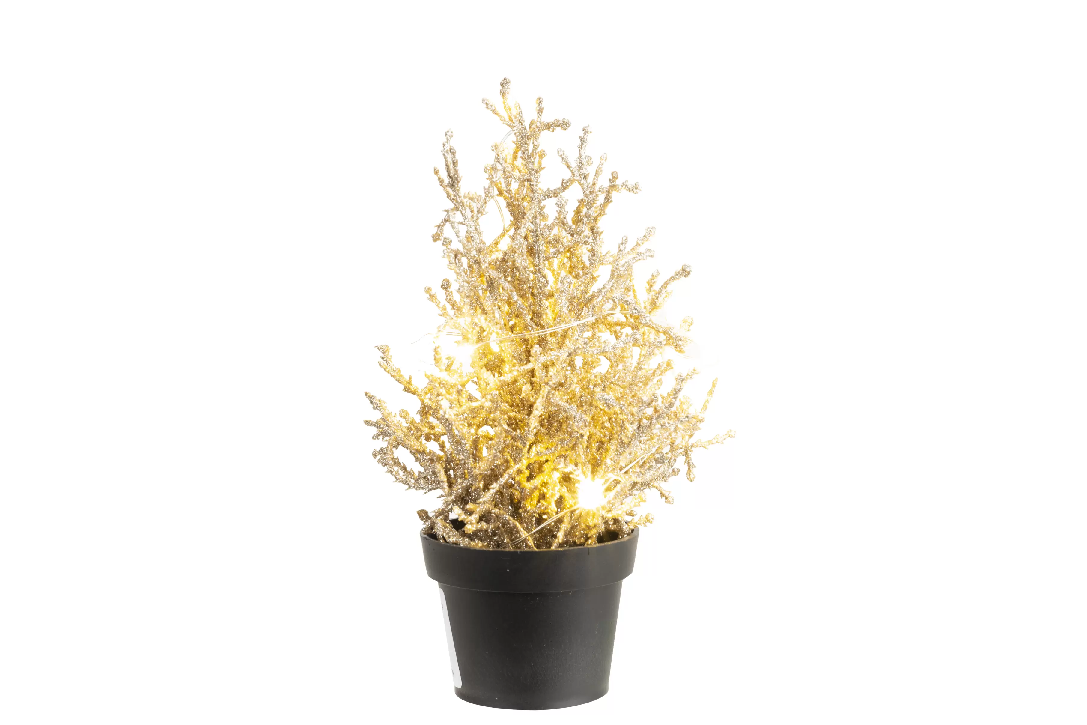 Sapin Avec 7 LEDs 13x13x33cm Champagne Pailletté (2xCR2032 Piles Non Incluses) offre à 6,99€ sur AVA