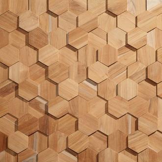 Plaquette de parement en bois Klimex UltraWood Hexagon Teck 0,195m² offre à 187296€ sur Brico
