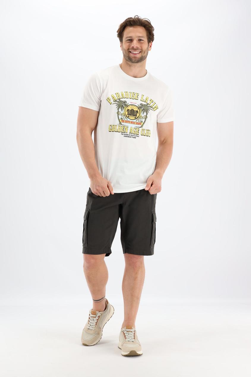 Wit t-shirt met borstprint Paradise Latin offre à 11,99€ sur Bel&Bo