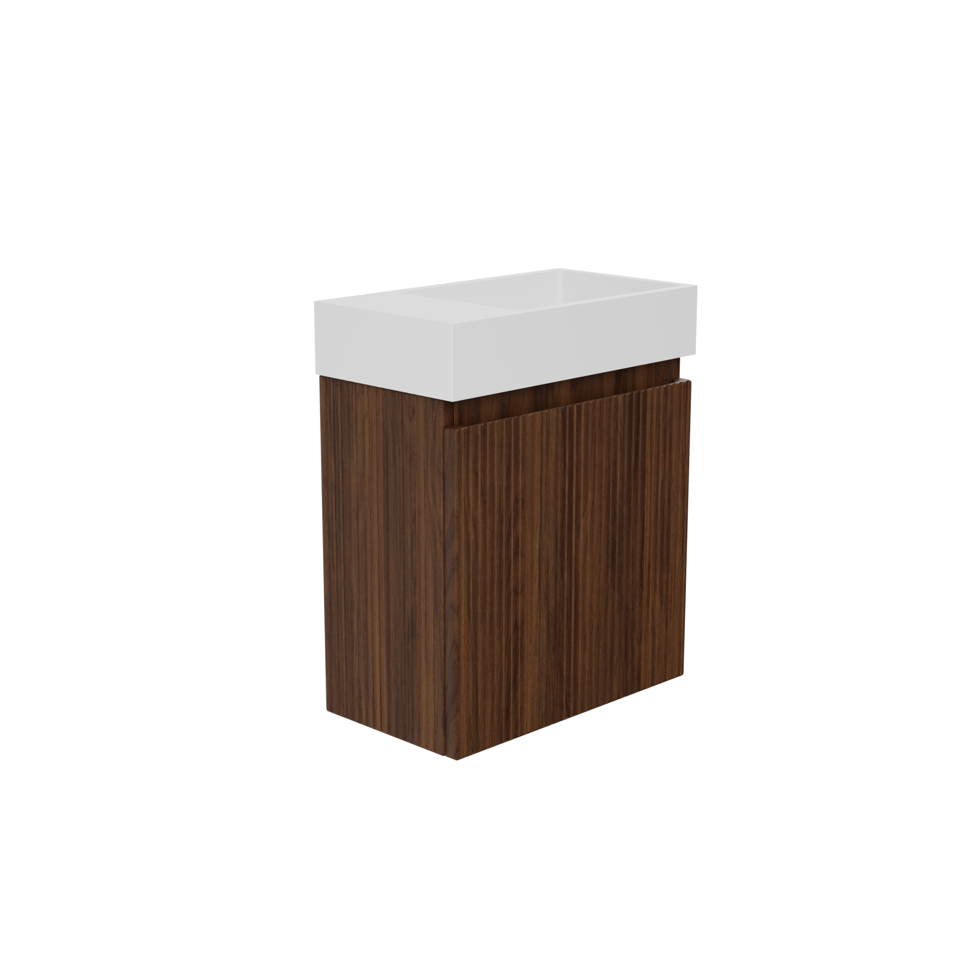 Storke Ribs meuble wc suspendu 40 x 22 cm noyer avec Fada lavabo en Solid Surface blanc mat offre à 310€ sur X2O