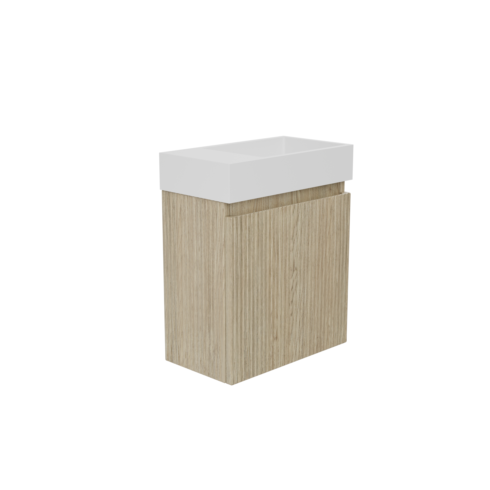 Storke Ribs meuble wc suspendu 40 x 22 cm chêne brut avec Fada lavabo en Solid Surface blanc mat offre à 310€ sur X2O