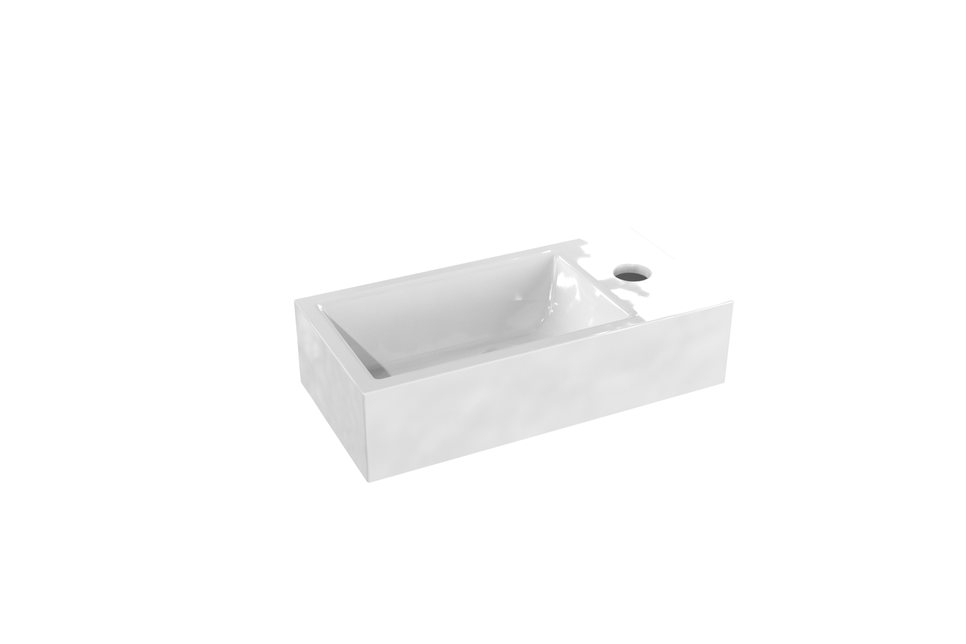 Luca Varess Cubic lave-mains 36,5 x 18 cm porcelaine blanc brillant offre à 75€ sur X2O