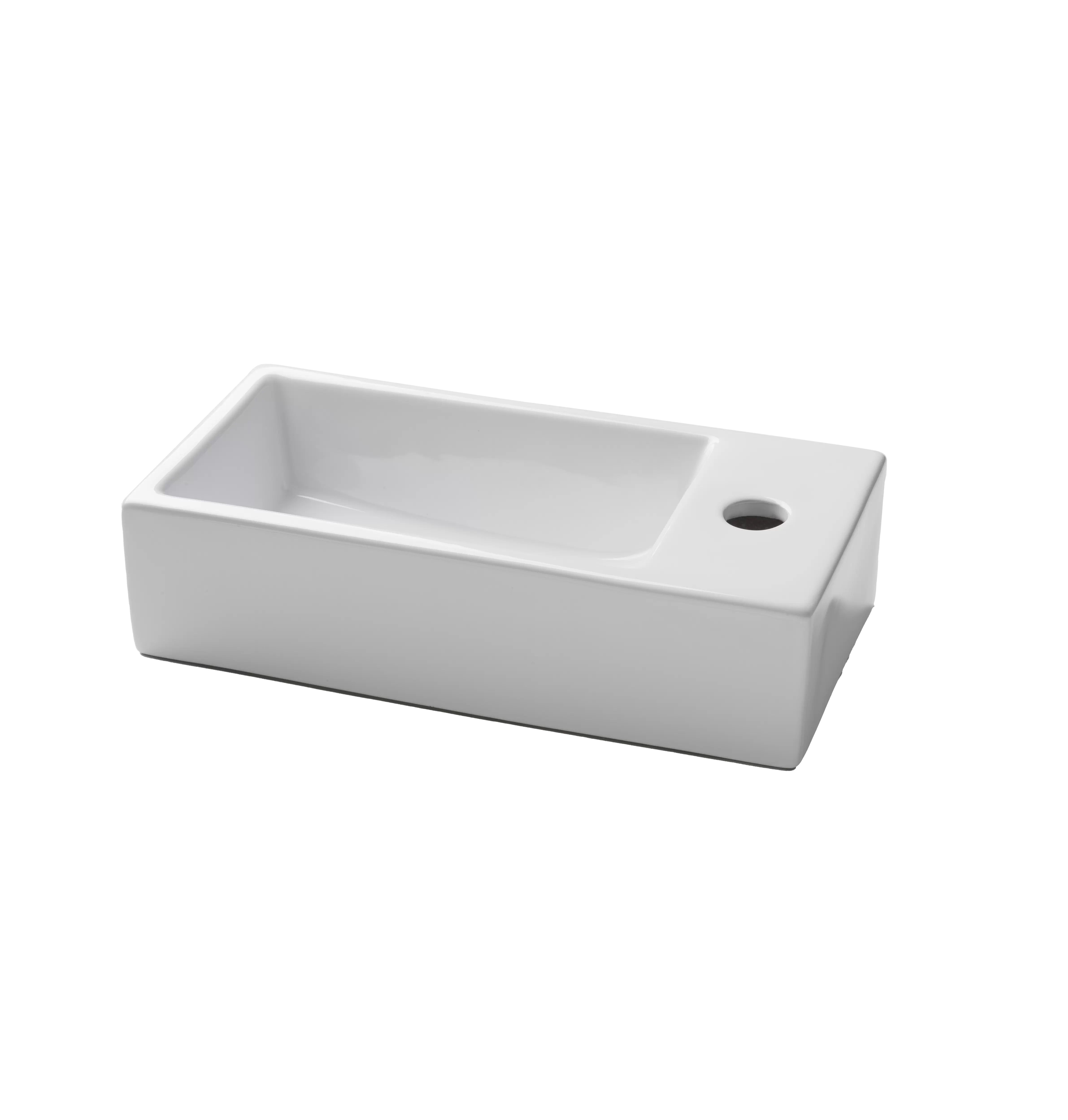 Luca Varess Cubic lave-mains 40,5 x 20 cm porcelaine blanc brillant offre à 95€ sur X2O