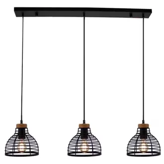 Suspension Brilliant Avia noir/bois 3xE27 40W offre à 129€ sur Brico Plan-it