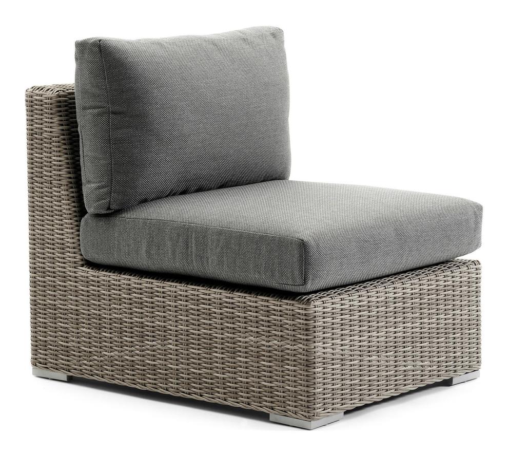 Pintura loungestoel tussenstuk in grijs aluminium en grijs half ronde wicker met grijs weather+ softtouch kussen offre à 119,8€ sur Exterioo