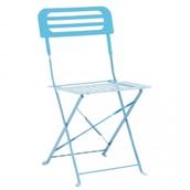 Chaise de jardin Rio pliante métal bleu 41x45xH82cm  offre à 22,99€ sur GiFi