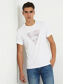 Stretch T-shirt met driehoeklogo offre à 22,5€ sur Guess