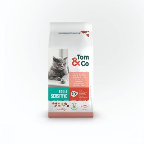 Tom&co croquettes sensitive pour chat thon & saumon adult 2kg offre à 6,99€ sur Tom & Co