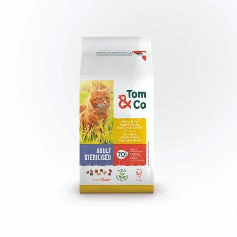 Tom&co croquettes sterilisé pour chat lapin & poulet adult 2kg offre à 7,69€ sur Tom & Co