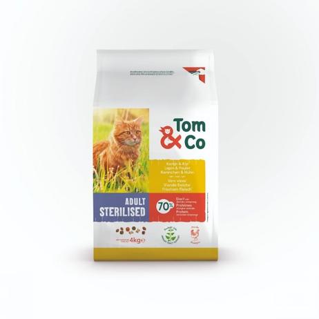Tom&co croquettes sterilisé pour chat lapin & poulet adult 4kg offre à 13,29€ sur Tom & Co