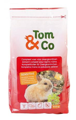 Tom&co aliment complet sensitive lapin nain 800gr offre à 3,59€ sur Tom & Co