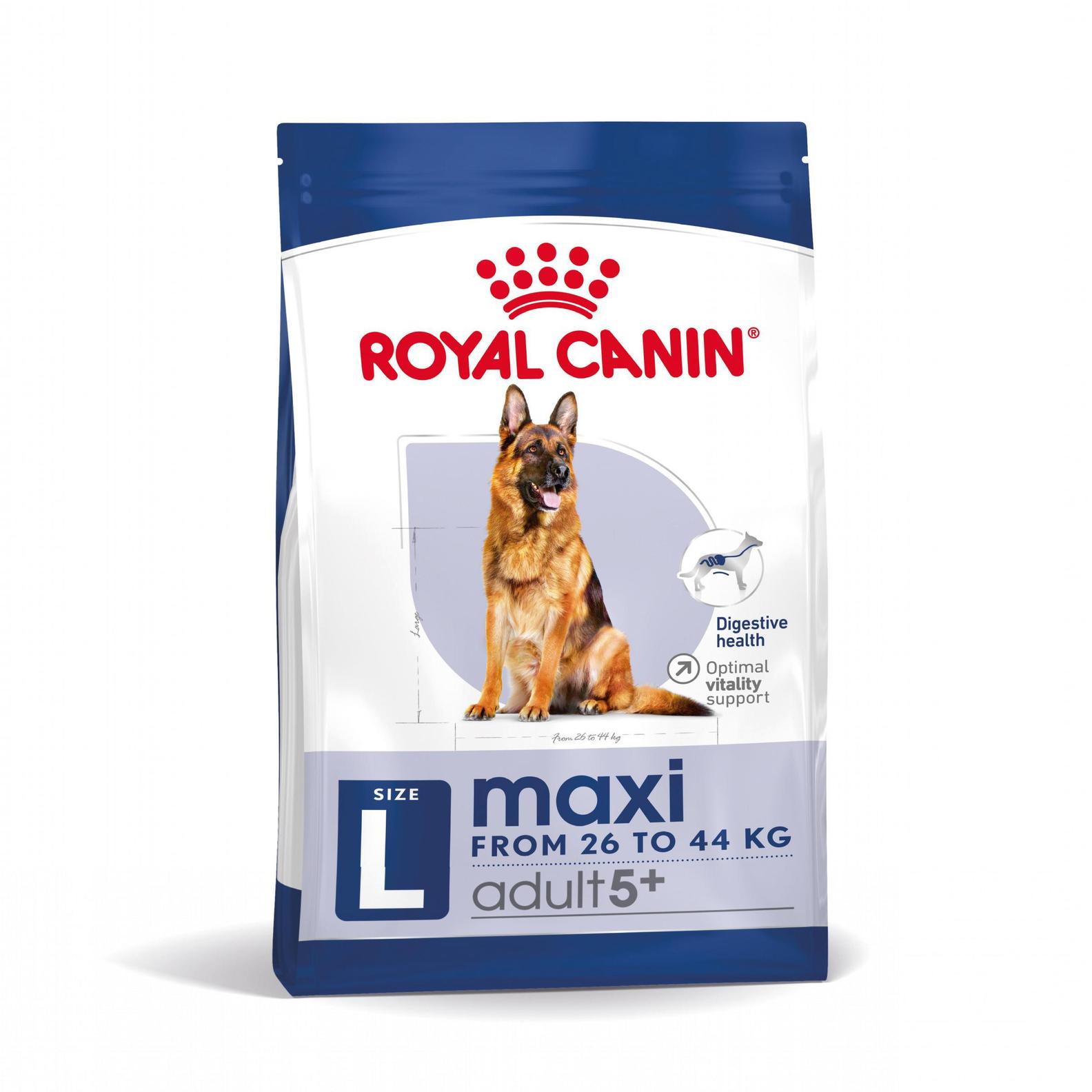 Royal canin maxi adult 5+ - aliment pour chiens adultes de grandes races (de 26 à 44 kg) - à partir de 5 ans - 15kg offre à 73,89€ sur Tom & Co
