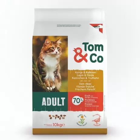 Tom&co croquettes pour chat lapin & dinde adult 10kg offre à 24,99€ sur Tom & Co