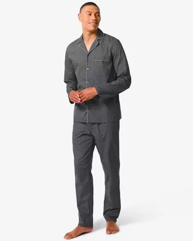 Pyjama homme à carreaux popeline noir offre à 11€ sur Hema