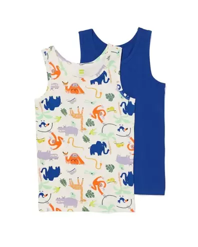 2 débardeurs enfant coton stretch jungle beige offre à 8€ sur Hema