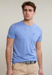 T-shirt ajusté coton pima à poche oxford blue mix offre à 69,95€ sur River Woods
