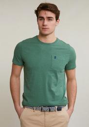 T-shirt ajusté coton pima à poche lt island green mix offre à 69,95€ sur River Woods