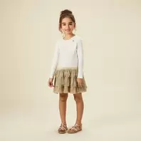 Robe manches longues effet 2 en 1 en tulle plissé pour fille offre à 17€ sur Orchestra