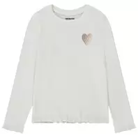 T-shirt manches longues côtelé broderie cœur pour fille offre à 4,99€ sur Orchestra