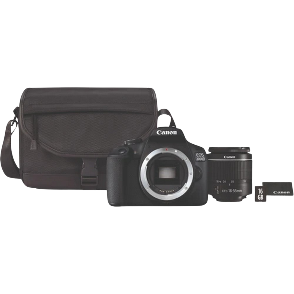 CANON Reflexcamera EOS 2000D + EF-S 18-55mm + SB130 Schoudertas + 16 GB SD kaart (2728C054AA) offre à 539€ sur Media Markt