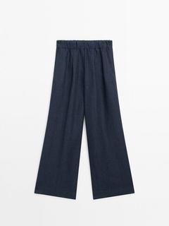 Pantalon large à taille élastique offre à 89,95€ sur Massimo Dutti