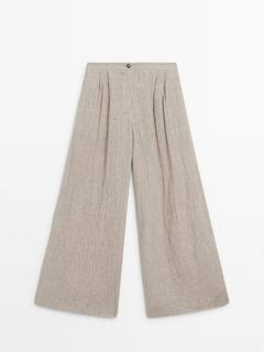Pantalon large gaufré 100 % lin offre à 89,95€ sur Massimo Dutti