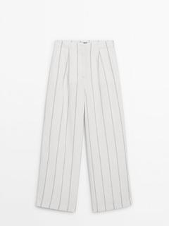 Pantalon large à rayures offre à 89,95€ sur Massimo Dutti