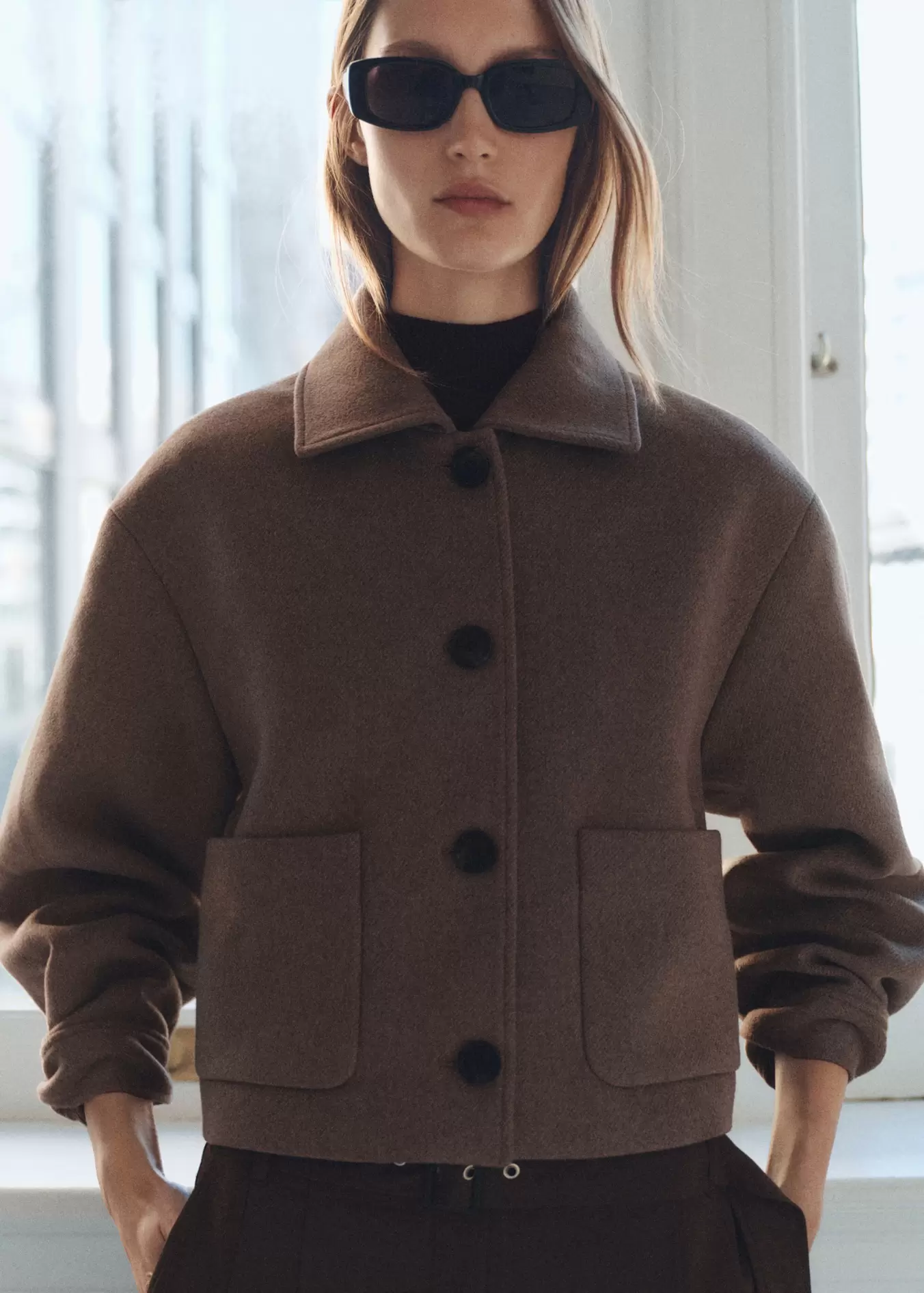 Veste laine à poches offre à 59,99€ sur Mango