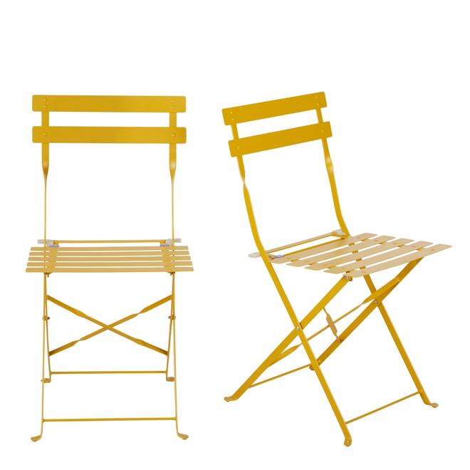 Chaises à dîner de jardin pliables en métal jaune (x2) offre à 59,99€ sur Maisons du Monde